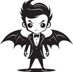Charming Fantasy Dracula Logo Design with Cuteness Whimsical Bite Adorable Dracula Emblem in Vector