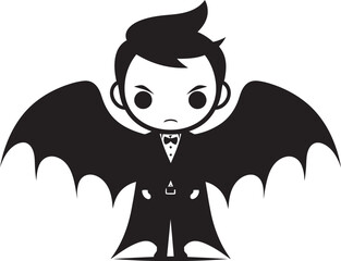 Winged Fantasy Dracula Logo Design with Adorableness Fang tastic Fun Adorable Vector Logo with Wings