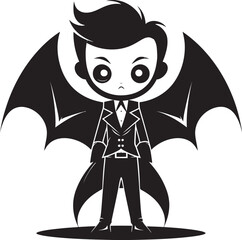Winged Wonder Adorable Dracula Emblem Fang tastic Charm Cute Dracula Logo