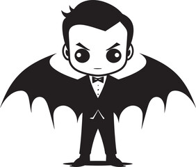 Winged Fun Whimsical Dracula Emblem Fang tastic Delight Sweet Dracula Icon