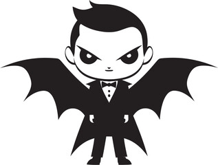 Whimsical Wings Cute Dracula Vector Cute Fangs Chibi Dracula Logo