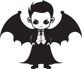Charmingly Spooky Cute Dracula Logo Design Vector Vampire Adorable Dracula Logo Icon