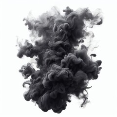 Realistic dark smoke and clouds isolated on a white background 