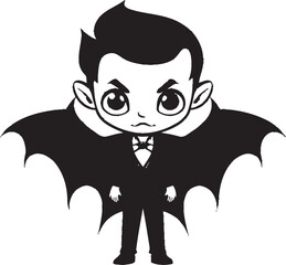 Vector Vampire Vibes Adorable Logo Icon Cute and Spooky Dracula Logo Design in Vector