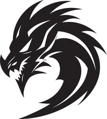 Roaring Beast Head Vector Logo with Dragon Ancient Protector Dragon Head Icon Vector