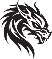 Blazing Herald Vector Dragon Head Emblem Mythical Majesty Dragon Head Logo in Vector