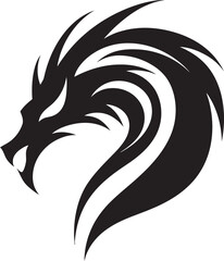 Fierce Symbol Vector Dragon Head Emblem Ancient Vigil Dragon Head Logo in Vector