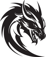 Eternal Guardian Head Logo Design with Dragon Fierce Symbol Vector Dragon Head Emblem