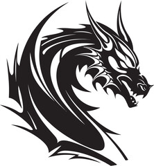 Ancient Vigil Dragon Head Logo in Vector Fiery Majesty Vector Logo with Dragon Head