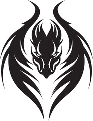 Fiery Majesty Vector Logo with Dragon Head Serpentine Guardian Dragon Head Icon in Vector