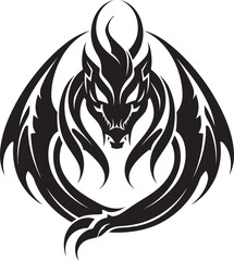 Blazing Sentinel Vector Dragon Head Emblem Mythical Guardian Dragon Head Logo in Vector