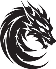 Blazing Herald Vector Dragon Head Emblem Mythical Majesty Dragon Head Logo in Vector