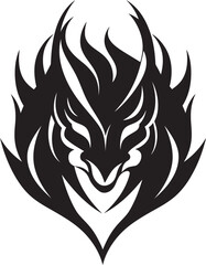 Fiery Sentinel Vector Logo with Dragon Head Serpentine Vigil Dragon Head Icon in Vector