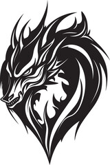 Fiery Emblem Dragon Head Icon in Vector Fierce Guardian Vector Dragon Head Logo