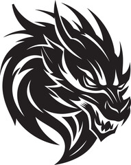 Mystical Heraldry Vector Dragon Head Logo Design Celestial Protector Dragon Head Icon in Vector