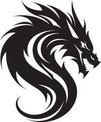 Naklejka premium Infernal Emblem Dragon Head Logo in Vector Royal Firebreather Vector Dragon Head Emblem