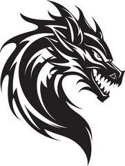 Eternal Fire Dragon Head Icon in Vector Fiery Guardian Vector Logo with Dragon Head