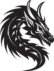 Royal Firebreather Vector Dragon Head Emblem Mystical Serpent Head Logo Design with Dragon