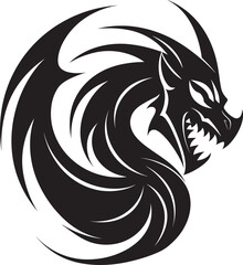 Mythical Majesty Dragon Head Icon Vector Serpentine Power Vector Logo with Dragon Head