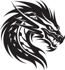 Icon of Power Vector Logo with Dragon Head Mythical Guardian Dragon Head Logo in Vector