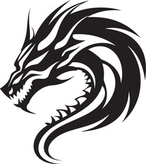 Mythical Guardian Dragon Head Logo in Vector Infernal Majesty Vector Dragon Head Emblem