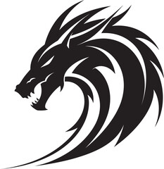 Eternal Flame Vector Logo with Dragon Head Majestic Creature Dragon Head Logo in Vector