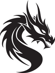 Serpentine Power Vector Logo with Dragon Head Legendary Symbol Dragon Head Emblem in Vector