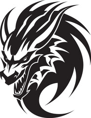 Celestial Fire Dragon Head Icon in Vector Winged Sentinel Vector Logo with Dragon Head