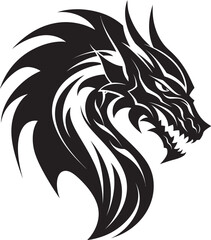 Majestic Creature Dragon Head Logo in Vector Fiery Herald Vector Dragon Head Emblem