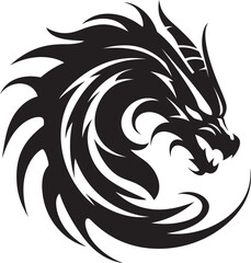 Legendary Symbol Dragon Head Emblem in Vector Inferno Icon Dragon Head Logo Design Vector