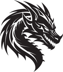 Majestic Symbol Dragon Head Logo in Vector Fiery Protector Vector Dragon Head Emblem