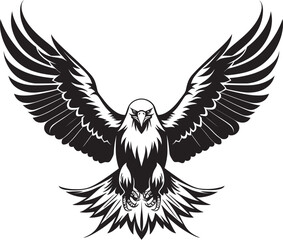 Gothic Aviary Tattoo Style Eagle Logo in Vector Ink Enigma Eagle with Skull Wing Span Icon