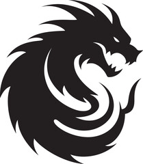 Majestic Inferno Dragon Head Logo in Vector Fiery Emblem Vector Dragon Head Emblem