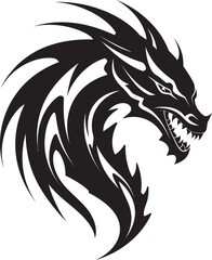 Fiery Emblem Vector Dragon Head Emblem Ancient Guardian Head Logo Design with Dragon
