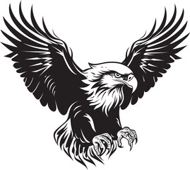 Eternal Guardian Tattoo Styled Eagle Emblem with Skull Ink Enigma Eagle with Skull Wing Span Vector Logo Design