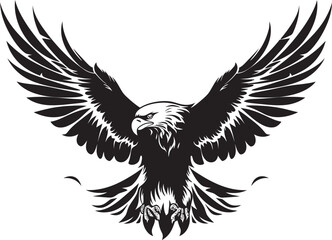Celestial Ink Flight Eagle Tattoo Logo Design with Skull Wing Span Eternal Guardian Tattoo Styled Eagle Emblem with Skull