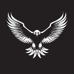 Regal Vigilance Tattoo Styled Eagle Emblem with Skull Wing Span Eternal Ink Flight Eagle Tattoo Logo Design with Skull Wing Span