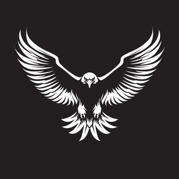 Regal Vigilance Tattoo Styled Eagle Emblem with Skull Wing Span Eternal Ink Flight Eagle Tattoo Logo Design with Skull Wing Span
