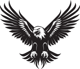 Eternal Inked Majesty Eagle Tattoo Logo Design with Skull Ink Fusion Tattoo Styled Eagle Icon with Skull Wing Span