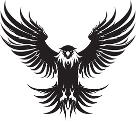 Regal Vigil Tattoo Styled Eagle Emblem with Skull Wing Span Eternal Inked Majesty Eagle Tattoo Logo Design with Skull