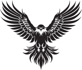 Ink Fusion Eagle Tattoo Style Vector Logo Skull Wing Majesty Eagle Vector Logo Design