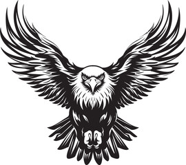 Skull Wing Sentinel Tattoo Style Eagle Icon Mystic Aviary Eagle with Skull Emblem
