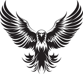 Winged Majesty Tattoo Style Eagle Emblem Eagle Elegance Skull Wing Span Vector Logo