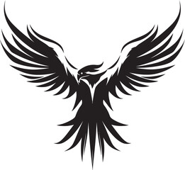 Eagle Elegance Skull Wing Span Vector Logo Ink Enchantment Tattoo Style Eagle Icon