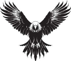 Tattooed Sovereignty Eagle Vector Logo Design Skull Wing Sentinel Tattoo Style Eagle Emblem