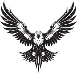 Skull Wing Sovereignty Eagle with Skull Icon Tattooed Revival Vector Eagle Logo Design