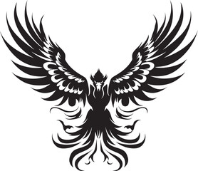 Inked Legacy Eagle with Skull Icon Regal Majesty Tattoo Style Vector Logo Design