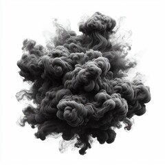 Realistic dark smoke and clouds isolated on a white background 