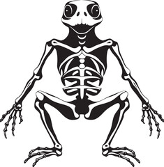 Bony Ballad Frog Skeleton Vector Logo Emblem Phantom Frolic Skeleton Frog Vector Logo Design Icon