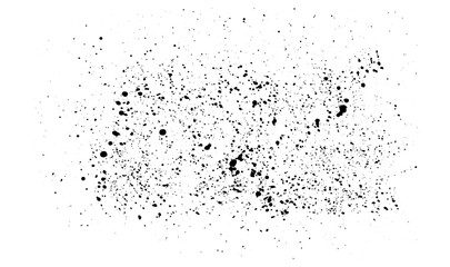 Abstract vector noise texture with spraying ink black blobs. Textured illustration of messy exploding unique ink spray splashes for grunge effect, design, decoration